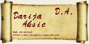 Darija Aksić vizit kartica
